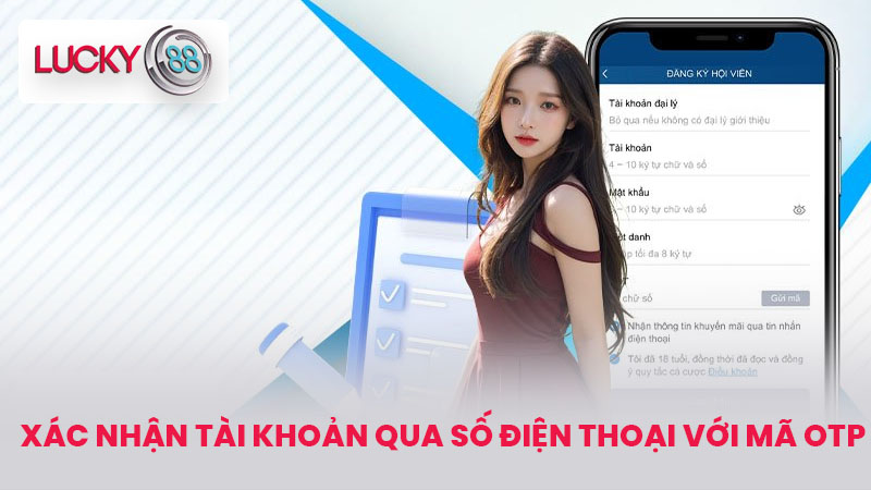 Đăng Ký LUCKY88 - Hướng Dẫn Chi Tiết Cho Người Mới Bắt Đầu 3 Xác nhận tài khoản qua số điện thoại với mã OTP